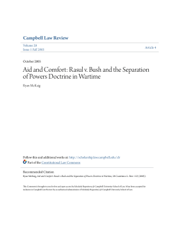 Aid and Comfort - Scholarly Repository @ Campbell University