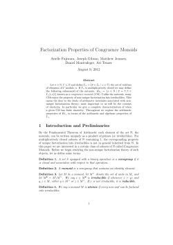Factorization Properties of Congruence Monoids
