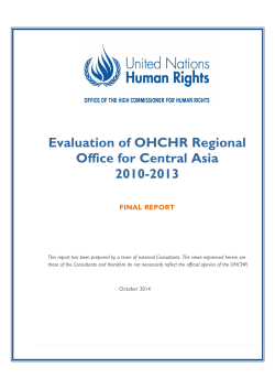 Evaluation of OHCHR Regional Office for Central Asia 2010-2013