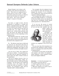 Samuel Gompers Defends Labor Unions