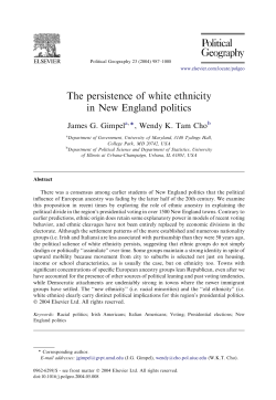 The persistence of white ethnicity in New England politics