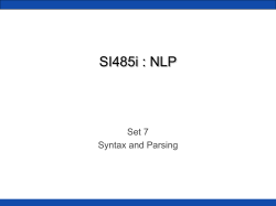 SI485i : NLP