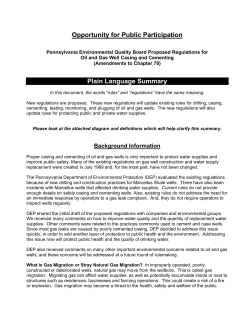 DEP Proposes New Regulations for Oil and Gas Wells