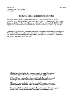Lecture 7 Notes &ndash;Biogeochemical cycles