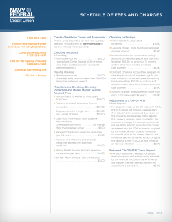 Schedule of Fees and Charges