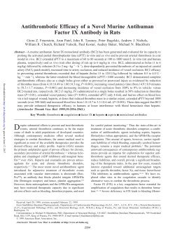 Antithrombotic Efficacy of a Novel Murine Antihuman Factor IX
