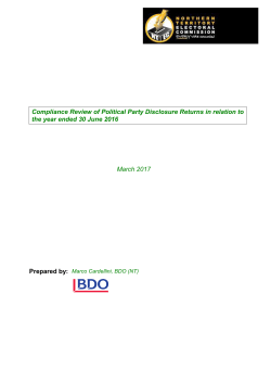 Compliance Review of Political Party Disclosure Returns in relation