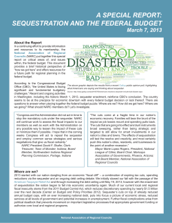 a special report: sequestration and the federal budget