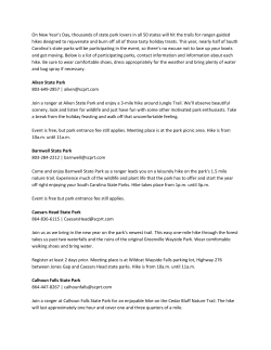 parks participating - South Carolina Parks