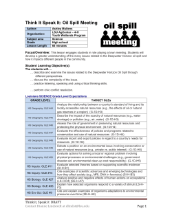 Think It Speak It: Oil Spill Meeting
