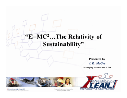 E=MC2...The Relativity of Sustainability - ASQ