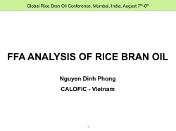 FFA ANALYSIS OF RICE BRAN OIL