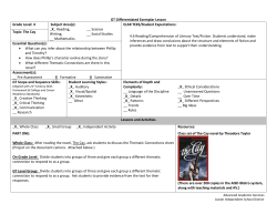 GT Differentiated Exemplar Lesson Grade Level: 4 Subject Area(s