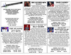2017 JB Productions performances Flyer