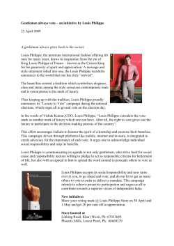 Gentlemen always vote &ndash; an initiative by Louis Philippe 25 April