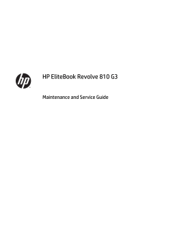 HP EliteBook Revolve 810 G3 Maintenance and Service