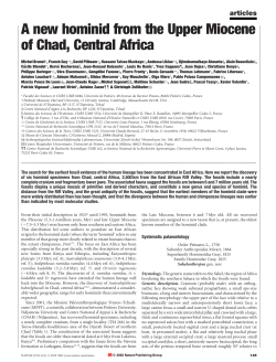 A new hominid from the Upper Miocene of Chad, Central Africa