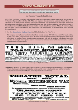 VERTO VAUDEVILLE Co - Australian Variety Theatre Archive
