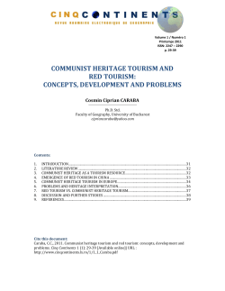 Communist heritage tourism and red tourism: concepts