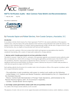 NAFTA Verification Audits &ndash; Most Common False Beliefs And