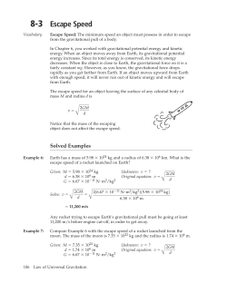 8-3 Escape Speed - Youngbull Science Center