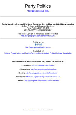 Party Politics - Jeffrey A. Karp