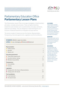Parliamentary lesson Plans - Parliamentary Education Office
