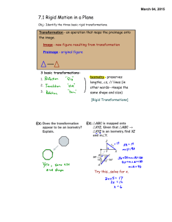 7.1 Rigid Motion in a Plane