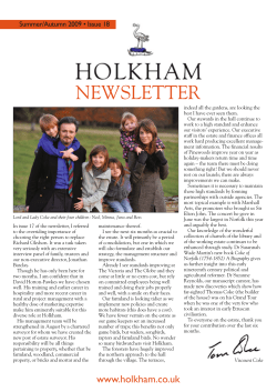NEWSLETTER - Holkham Hall