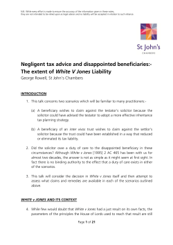 Negligent tax advice and disappointed beneficiaries: