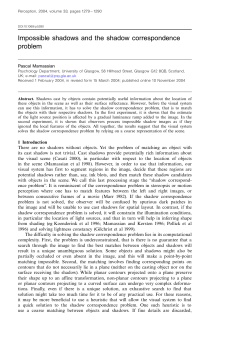 Impossible shadows and the shadow correspondence problem