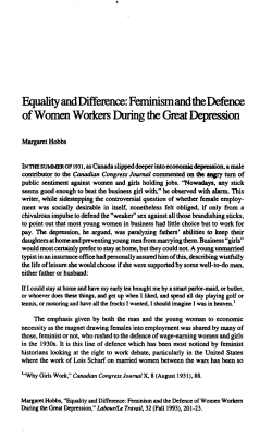 Equality and Difference: Feminismand the Defence of Women