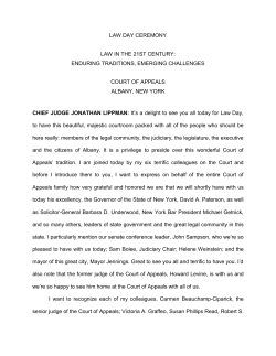 Hon. J. Lippman, 2010 Law Day Address