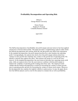 Profitability Decomposition and Operating Risk