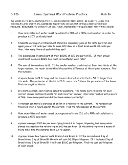 5-A16 Linear Systems Word Problem Practice