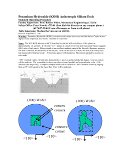 Anisotropic Wet Etching of Silicon using Potassium Hydroxide (KOH)
