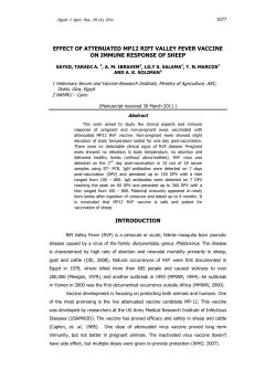 Evaluation of a mutagen attenuated Rift Valley Fever in cattle