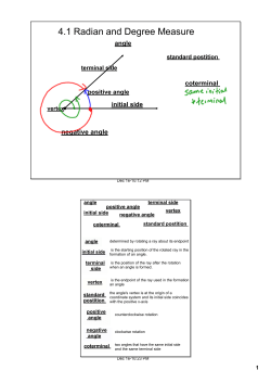4.1 Radian and Degree Measure