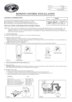 REMOTE CONTROL INSTALLATION