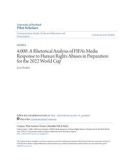 A Rhetorical Analysis of FIFA`s Media Response to