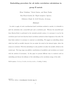 Embedding procedure for ab initio correlation calculations in group II