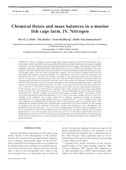 Chemical fluxes and mass balances in a marine