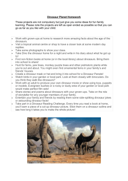 Dinosaur Planet Homework - Hatfield Woodhouse Primary School