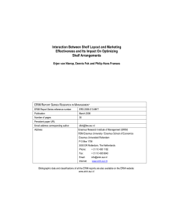 Interaction Between Shelf Layout and Marketing Effectiveness and