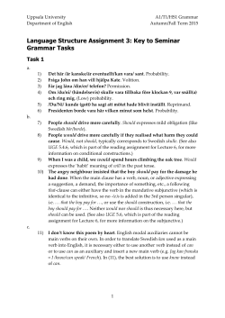 Key LSA 3 Grammar Seminar 2015 2