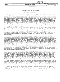 Perspectives on technique: countertransference