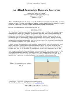 An Ethical Approach to Hydraulic Fracturing - ASEE