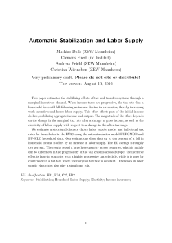 Automatic Stabilization and Labor Supply