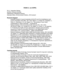 FRANK A. von HIPPEL Ph.D., Integrative Biology Northern