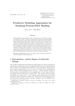 Predictive Modeling Approaches for Studying Protein